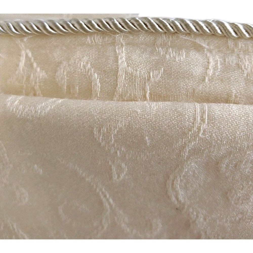 Lenox Table Cloth Butter Yellow Elegant Floral Swirls Rope Trim Home 60 x 80"